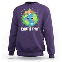 Happy Earth Day Sweatshirt Cute Earth With Floral