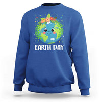 Happy Earth Day Sweatshirt Cute Earth With Floral