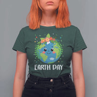 Happy Earth Day T Shirt For Women Cute Earth With Floral