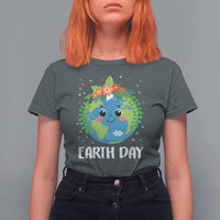 Happy Earth Day T Shirt For Women Cute Earth With Floral