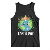 Happy Earth Day Tank Top Cute Earth With Floral