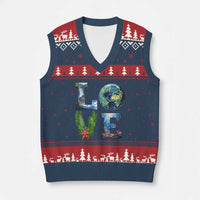 Earth Day LOVE V-Neck Knit Sweater Vest Planet Anniversary Everyday - Wonder Print Shop