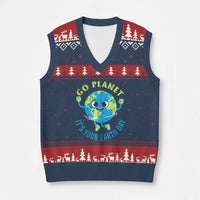 Go Planet It's Your Earth Day V-Neck Knit Sweater Vest - Wonder Print Shop