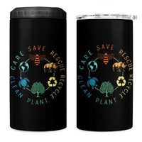 Save Bees Rescue Animals Recycle Plastic 4 in 1 Can Cooler Tumbler Earth Day Protect The Environment