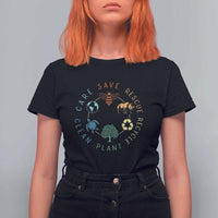 Save Bees Rescue Animals Recycle Plastic T Shirt For Women Earth Day Protect The Environment