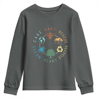 Save Bees Rescue Animals Recycle Plastic Youth Sweatshirt Earth Day Protect The Environment