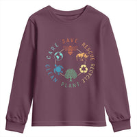 Save Bees Rescue Animals Recycle Plastic Youth Sweatshirt Earth Day Protect The Environment