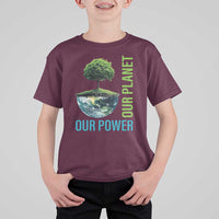 Our Power Our Planet T Shirt For Kid Earth Day 2025