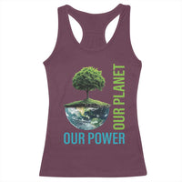 Our Power Our Planet Racerback Tank Top Earth Day 2025