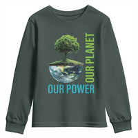 Our Power Our Planet Youth Sweatshirt Earth Day 2025