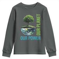 Our Power Our Planet Youth Sweatshirt Earth Day 2025
