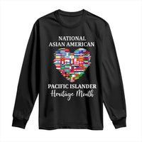 AAPI Heritage Month Long Sleeve Shirt National Asian American and Pacific Islander Countries Flag Heart