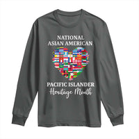 AAPI Heritage Month Long Sleeve Shirt National Asian American and Pacific Islander Countries Flag Heart