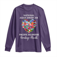 AAPI Heritage Month Long Sleeve Shirt National Asian American and Pacific Islander Countries Flag Heart