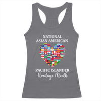 AAPI Heritage Month Racerback Tank Top National Asian American and Pacific Islander Countries Flag Heart