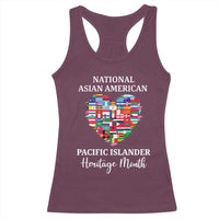 AAPI Heritage Month Racerback Tank Top National Asian American and Pacific Islander Countries Flag Heart