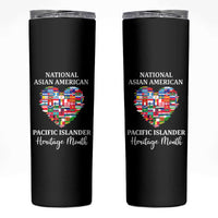 AAPI Heritage Month Skinny Tumbler National Asian American and Pacific Islander Countries Flag Heart