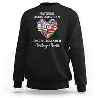 AAPI Heritage Month Sweatshirt National Asian American and Pacific Islander Countries Flag Heart