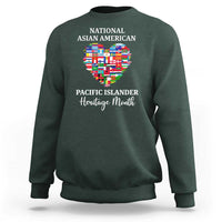 AAPI Heritage Month Sweatshirt National Asian American and Pacific Islander Countries Flag Heart