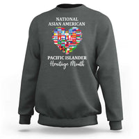 AAPI Heritage Month Sweatshirt National Asian American and Pacific Islander Countries Flag Heart