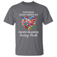 AAPI Heritage Month T Shirt National Asian American and Pacific Islander Countries Flag Heart