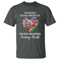 AAPI Heritage Month T Shirt National Asian American and Pacific Islander Countries Flag Heart