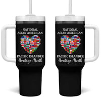 AAPI Heritage Month Tumbler With Handle National Asian American and Pacific Islander Countries Flag Heart