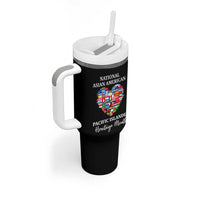 AAPI Heritage Month Tumbler With Handle National Asian American and Pacific Islander Countries Flag Heart