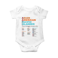 AAPI Heritage Month Baby Onesie Asian American and Pacific Islander Countries Pride