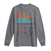 AAPI Heritage Month Long Sleeve Shirt Asian American and Pacific Islander Countries Pride