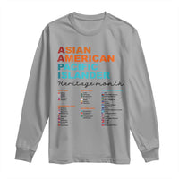 AAPI Heritage Month Long Sleeve Shirt Asian American and Pacific Islander Countries Pride