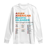 AAPI Heritage Month Long Sleeve Shirt Asian American and Pacific Islander Countries Pride