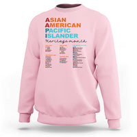 AAPI Heritage Month Sweatshirt Asian American and Pacific Islander Countries Pride