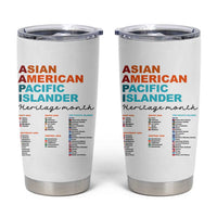 AAPI Heritage Month Tumbler Cup Asian American and Pacific Islander Countries Pride