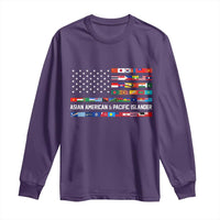 AAPI Heritage Month Long Sleeve Shirt Asian American and Pacific Islander USA Flag