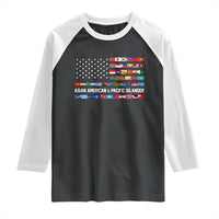 AAPI Heritage Month Raglan Shirt Asian American and Pacific Islander USA Flag