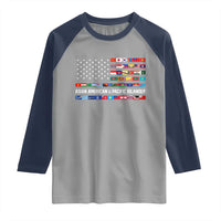 AAPI Heritage Month Raglan Shirt Asian American and Pacific Islander USA Flag