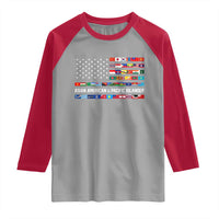 AAPI Heritage Month Raglan Shirt Asian American and Pacific Islander USA Flag