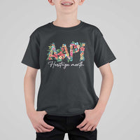 AAPI Heritage Month T Shirt For Kid Retro Elegant Floral Asian American Pacific Islander