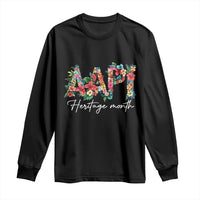 AAPI Heritage Month Long Sleeve Shirt Retro Elegant Floral Asian American Pacific Islander
