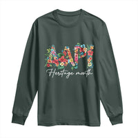 AAPI Heritage Month Long Sleeve Shirt Retro Elegant Floral Asian American Pacific Islander