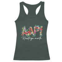 AAPI Heritage Month Racerback Tank Top Retro Elegant Floral Asian American Pacific Islander