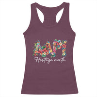 AAPI Heritage Month Racerback Tank Top Retro Elegant Floral Asian American Pacific Islander