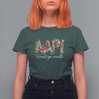 AAPI Heritage Month T Shirt For Women Retro Elegant Floral Asian American Pacific Islander