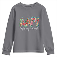 AAPI Heritage Month Youth Sweatshirt Retro Elegant Floral Asian American Pacific Islander