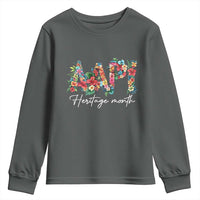 AAPI Heritage Month Youth Sweatshirt Retro Elegant Floral Asian American Pacific Islander