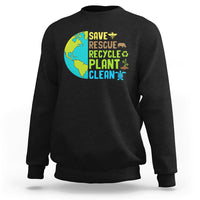 Earth Day Sweatshirt Save Bees Rescue Animals Recycle Plant Tree Planet Earth Day - Wonder Print Shop