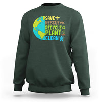 Earth Day Sweatshirt Save Bees Rescue Animals Recycle Plant Tree Planet Earth Day - Wonder Print Shop