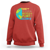 Earth Day Sweatshirt Save Bees Rescue Animals Recycle Plant Tree Planet Earth Day - Wonder Print Shop