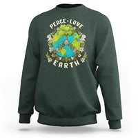 Earth Day Sweatshirt Peace Love Earth Happy Earth Day Plant More Trees Go Planet - Wonder Print Shop
